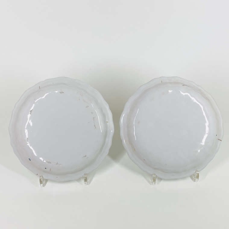 Pair Of Moustiers Earthenware compote Plates - Eighteenth Century