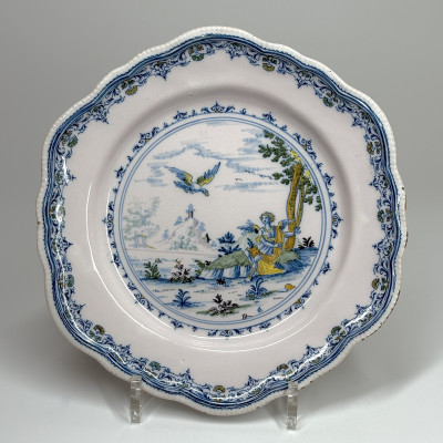 Moustiers faience plate with mythological decoration - Eighteenth Century - SOLD