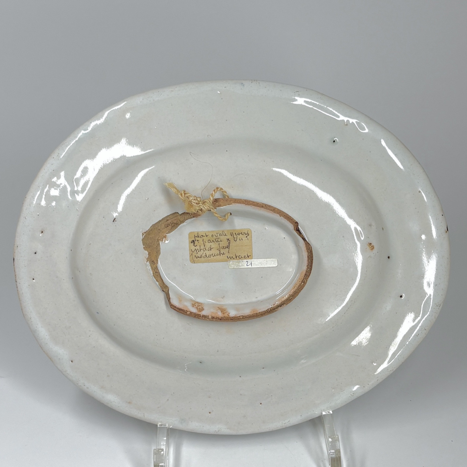 Small Oval Nevers Faience Dish - Early 18th Century