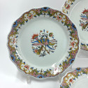 Four Rouen earthenware plates "with quiver" - Eighteenth century