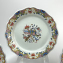 Four Rouen earthenware plates "with quiver" - Eighteenth century