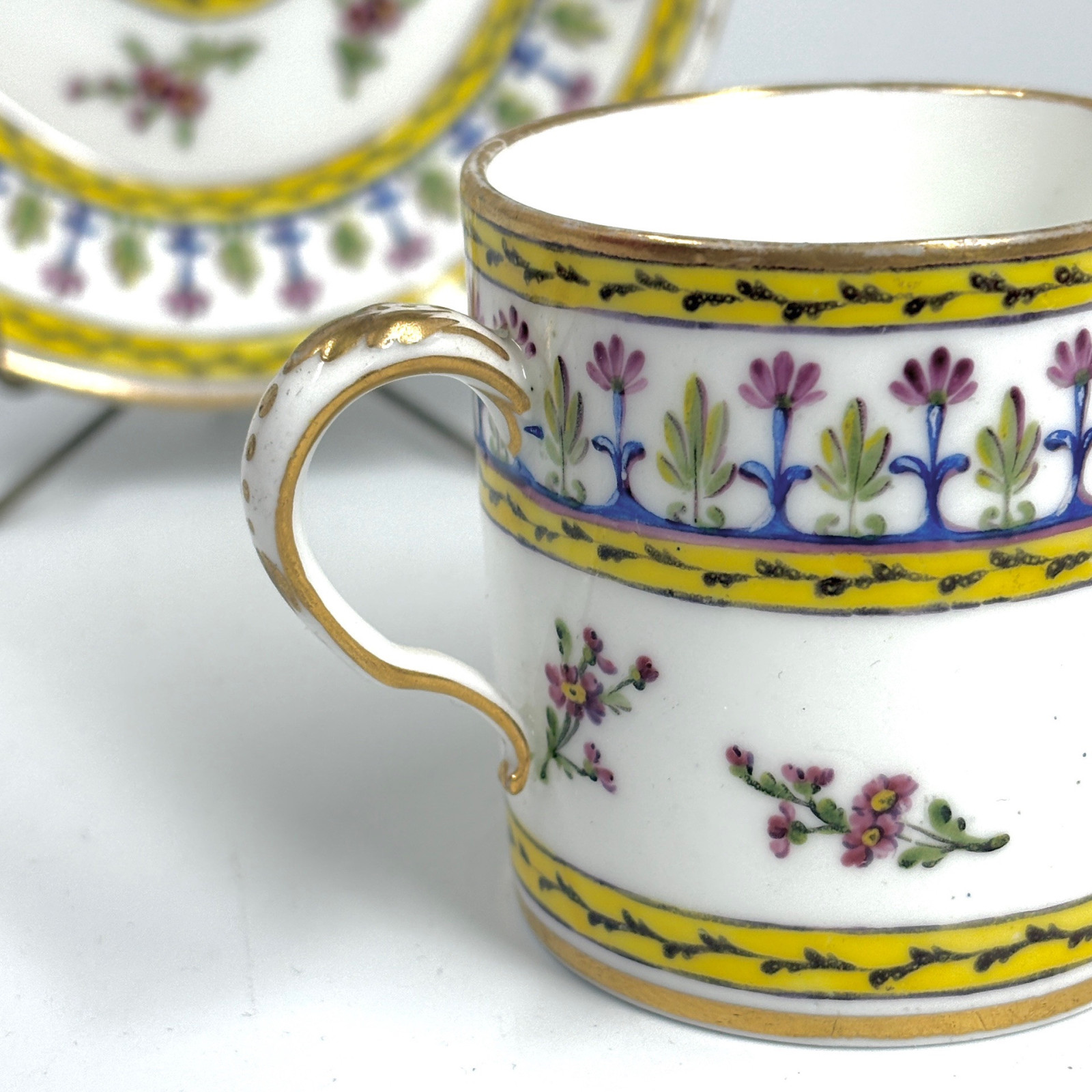 Sèvres porcelain cup and saucer - Eighteenth century