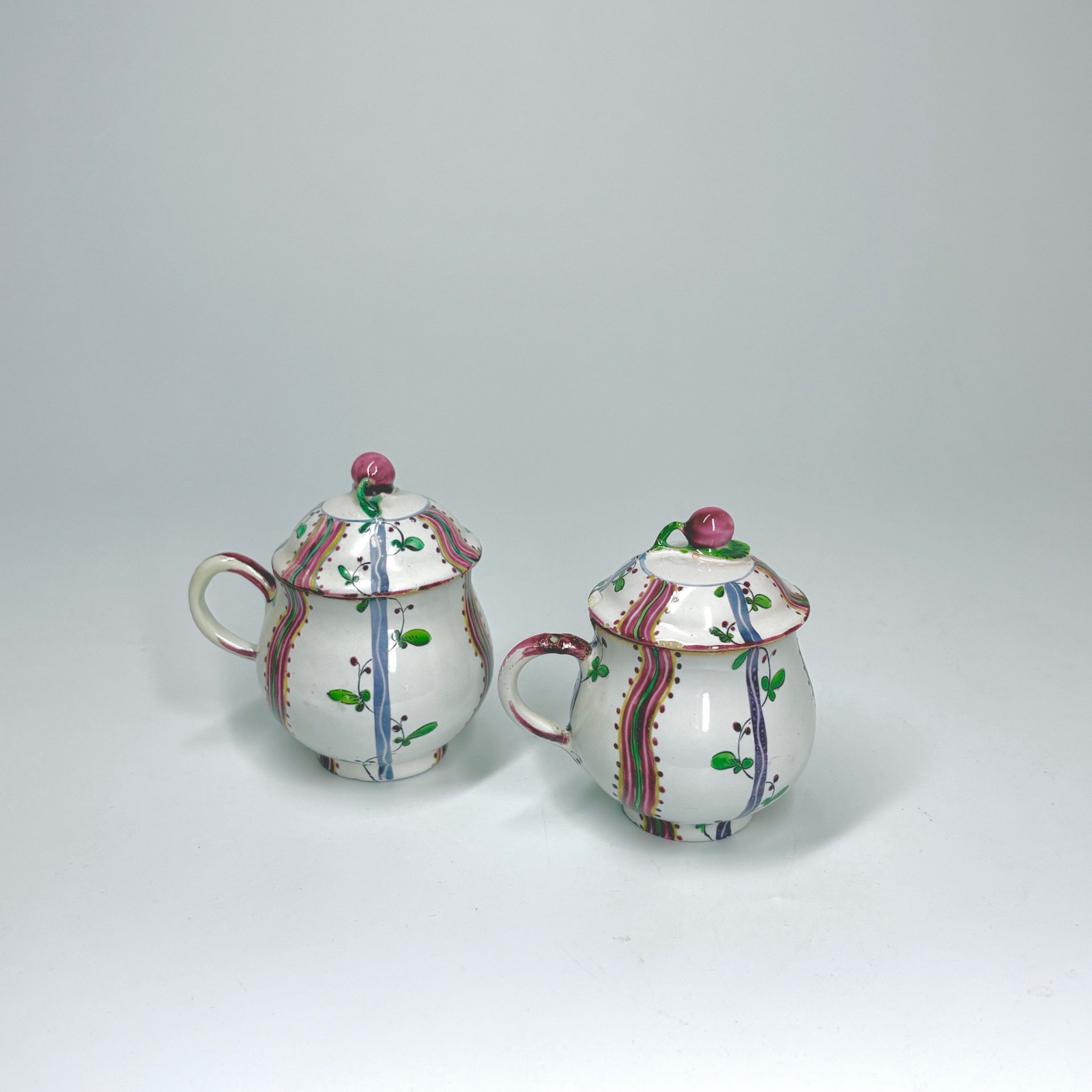 Small Pitcher and Two Juice Pots in Aprey Faience - Eighteenth Century