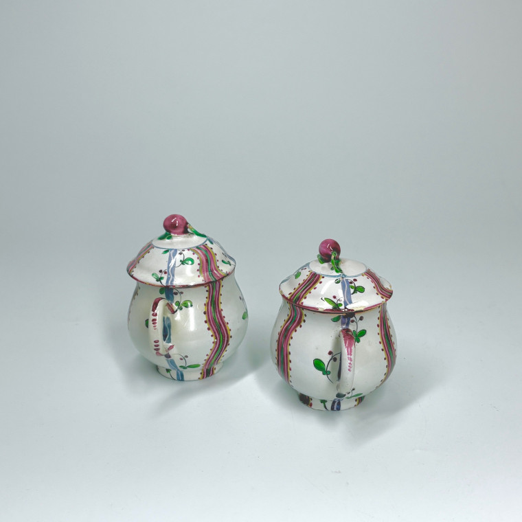 Small Pitcher and Two Juice Pots in Aprey Faience - Eighteenth Century