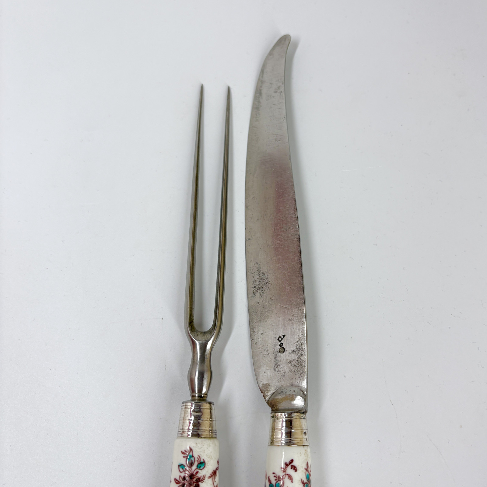 Saint-Cloud porcelain knife and fork - Eighteenth century