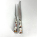 Saint-Cloud porcelain knife and fork - Eighteenth century