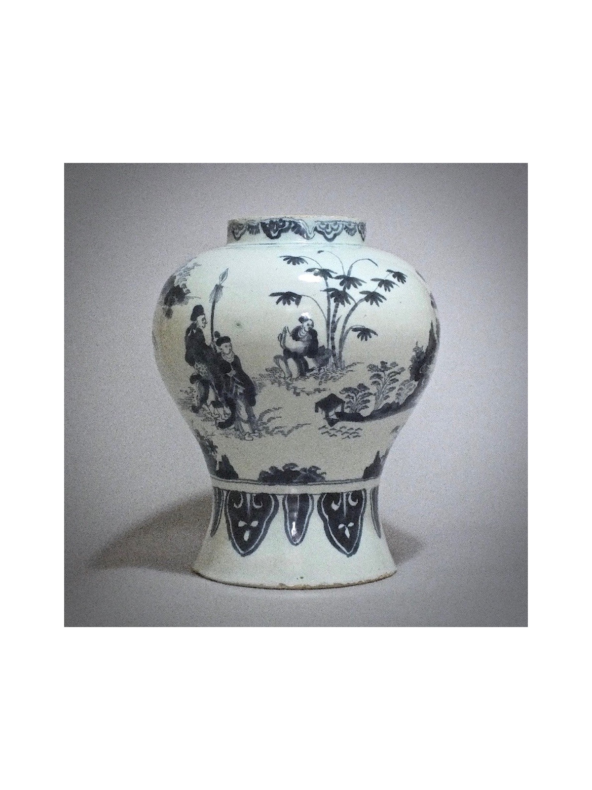 Delft - Potiche aux chinois - Fin du XVIIe Siècle