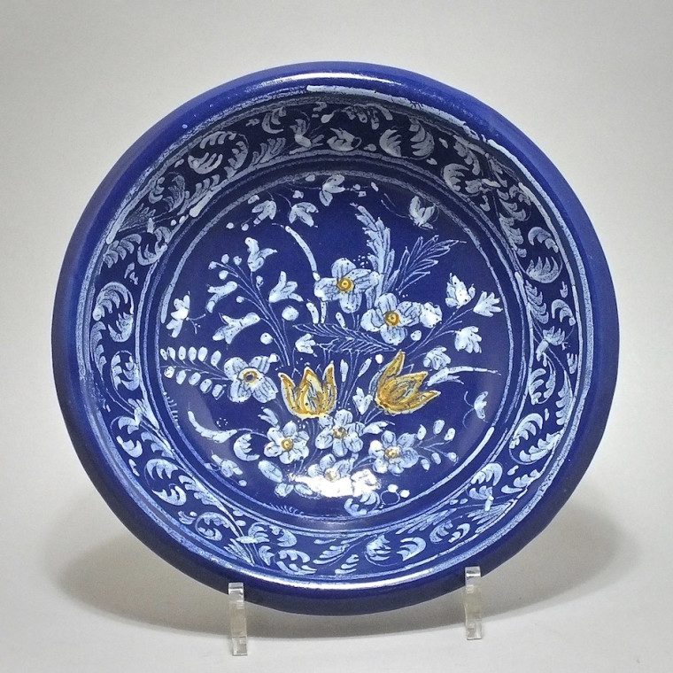 NEVERS. Round bowl with Persian blue background - seventeenth century