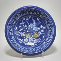 NEVERS. Round bowl with Persian blue background - seventeenth century