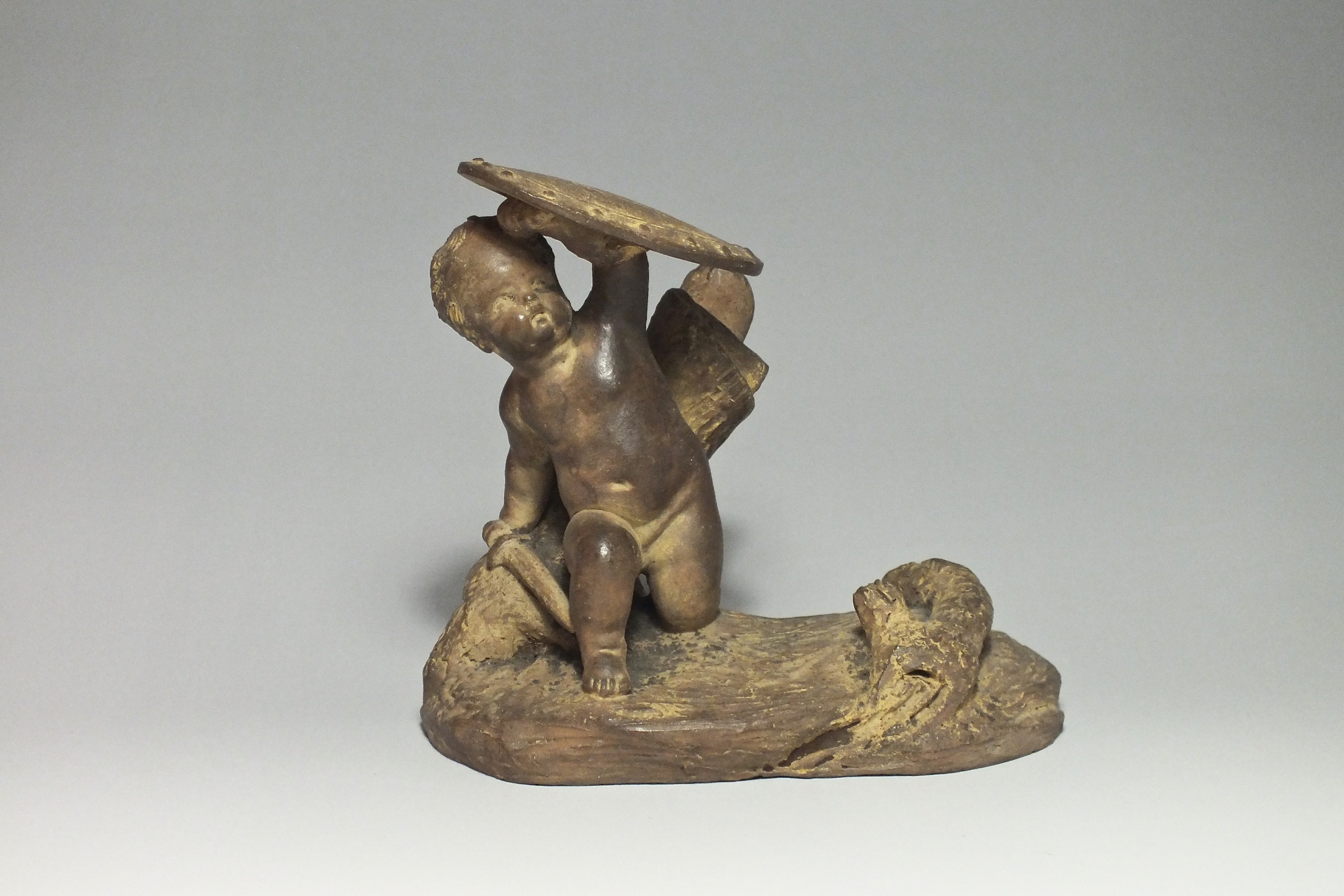 Paire de statuettes en terre cuite «Les enfants d'histoire naturelle» d'après Boizot.