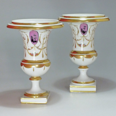 Paris - Pair of vases decorated "Salembier" - End of the Eighteenth Century