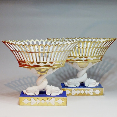 Paris - Paire de corbeilles aux dauphins - Époque Empire