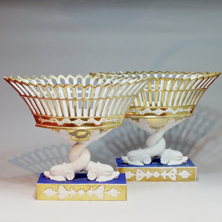 Paris - Paire de corbeilles aux dauphins - Époque Empire