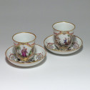 Doccia (Italy) - Two decorated cups "alla Sassone" - Eighteenth Century