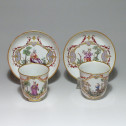 Doccia (Italy) - Two decorated cups "alla Sassone" - Eighteenth Century