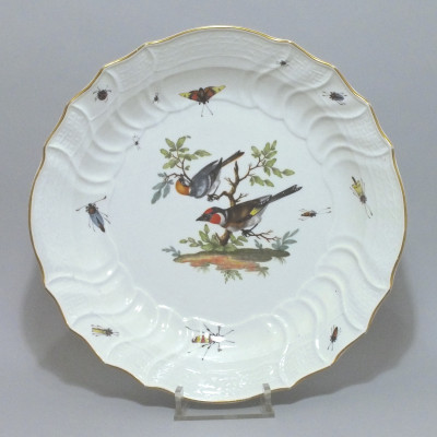 Meissen - Plat en porcelaine à décor d'oiseaux et d'insectes - XVIIIe Siècle