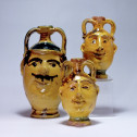 Sicily - 3 anthropomorph jugs, glazed earthenware - nineteenth century