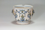 Moustiers - Rare glass refresher with decor Bérain polychrome - eighteenth century