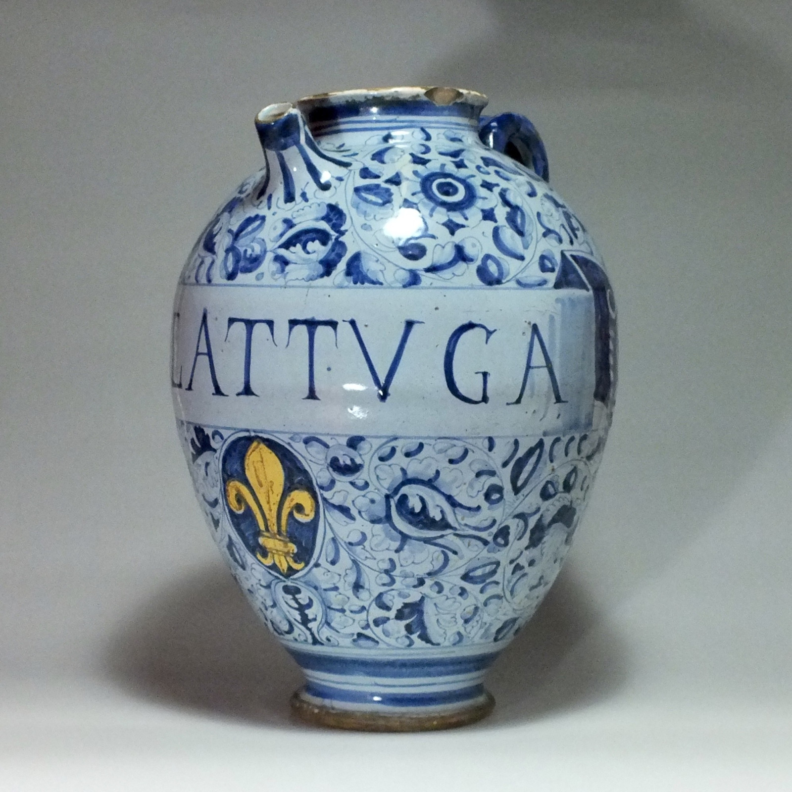 Rome - Grande chevrette à décor "Berettino" - XVIIe siècle