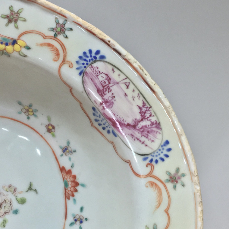 China (India Company) - Barber Plate Pink Family - Qianlong Period