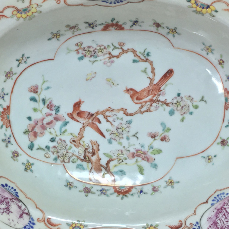 China (India Company) - Barber Plate Pink Family - Qianlong Period