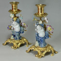 Pair of hand candleholders - 19th - 18th century