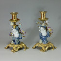 Pair of hand candleholders - 19th - 18th century