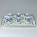 Arras - soft porcelain - Tray and five cream pots - eighteenth century