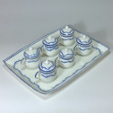 Arras - soft porcelain - Tray and five cream pots - eighteenth century