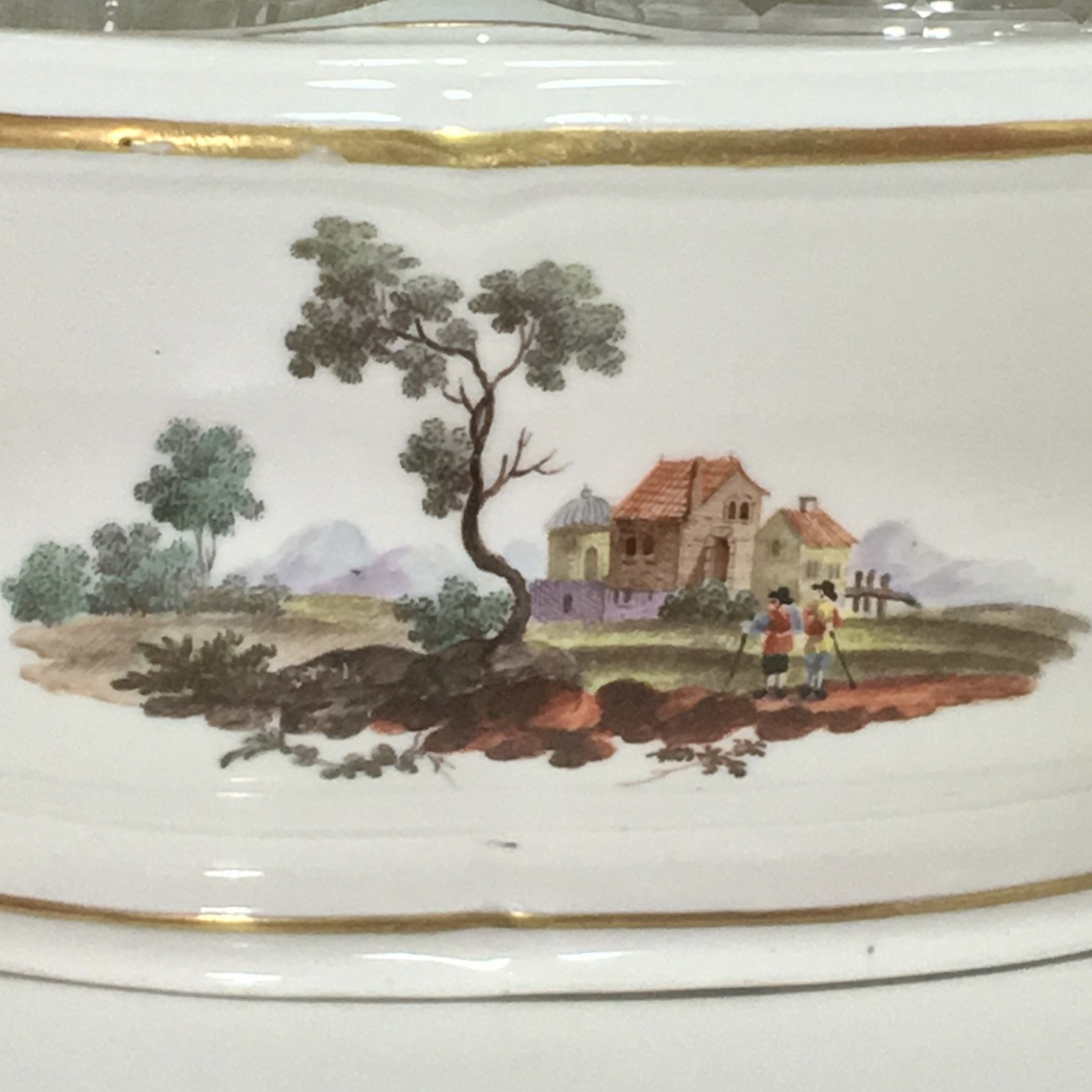 Frankenthal - Porte huilier à décor de paysages - XVIIIe siècle