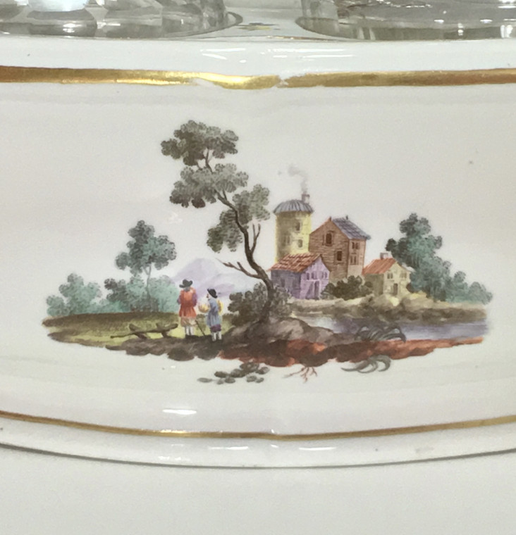 Frankenthal - Porte huilier à décor de paysages - XVIIIe siècle