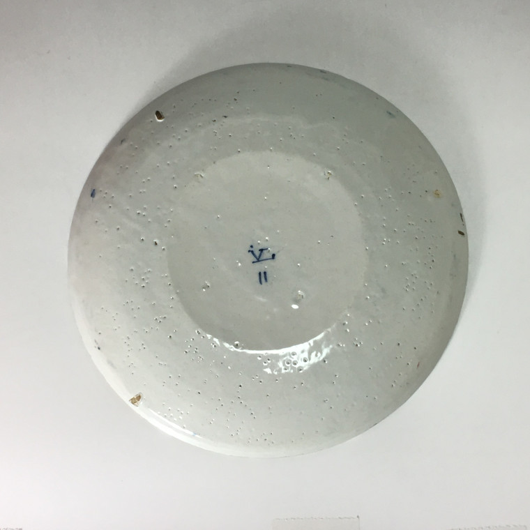 DELFT - called plate "four hearts" - the end of the seventeenth century