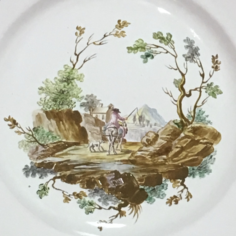 Marseille - assiette décor de paysage - XVIIIe siècle