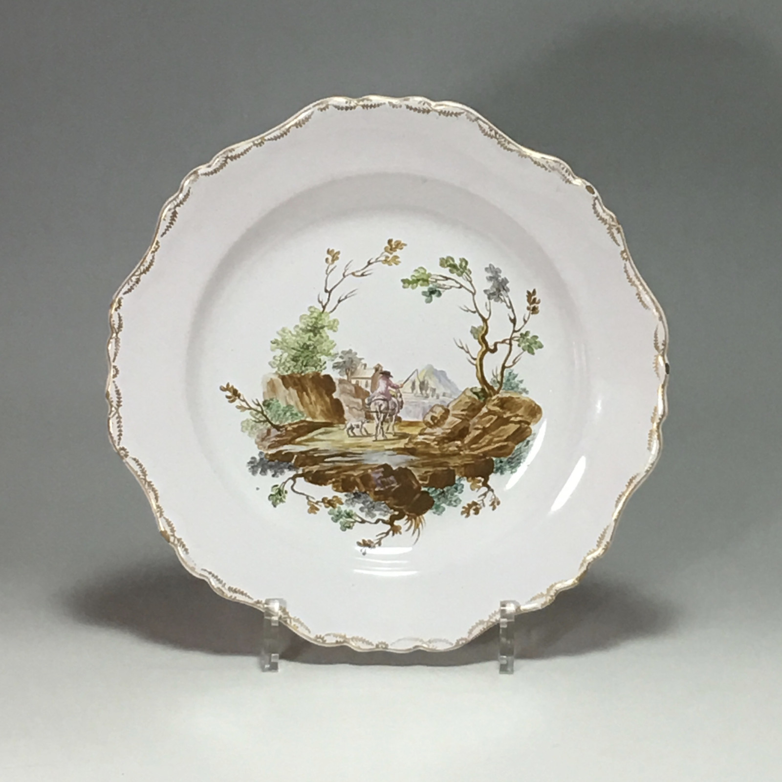 Marseille - landscape decoration plate - eighteenth century
