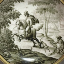 MEISSEN - Rare tasse à décor hausmaler en grisaille d'une scène de chasse - XVIIIe siècle - Vers 1730