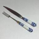Knife and fork in soft porcelain of Saint-Cloud - eighteenth century