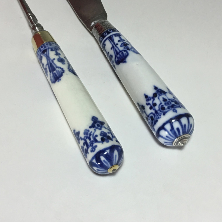 Knife and fork in soft porcelain of Saint-Cloud - eighteenth century