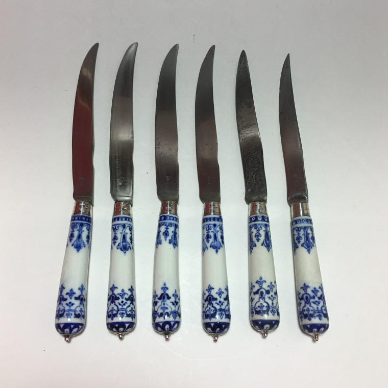 Saint-Cloud - Set of six knives - 18th century - circa 1710-1730
