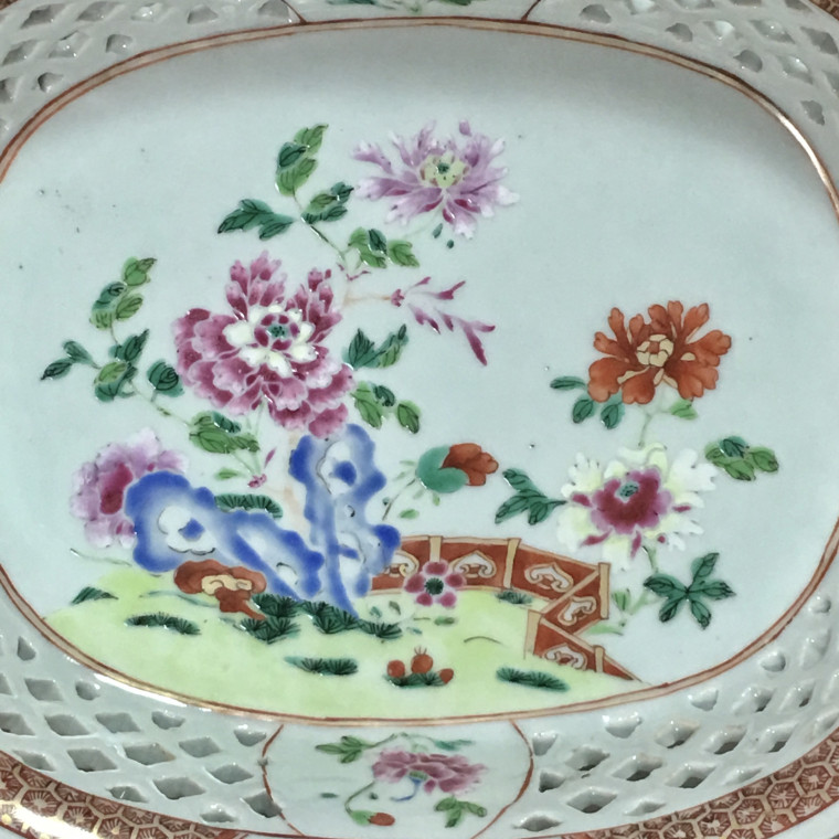 India company - openwork baskets family rose - eighteenth century