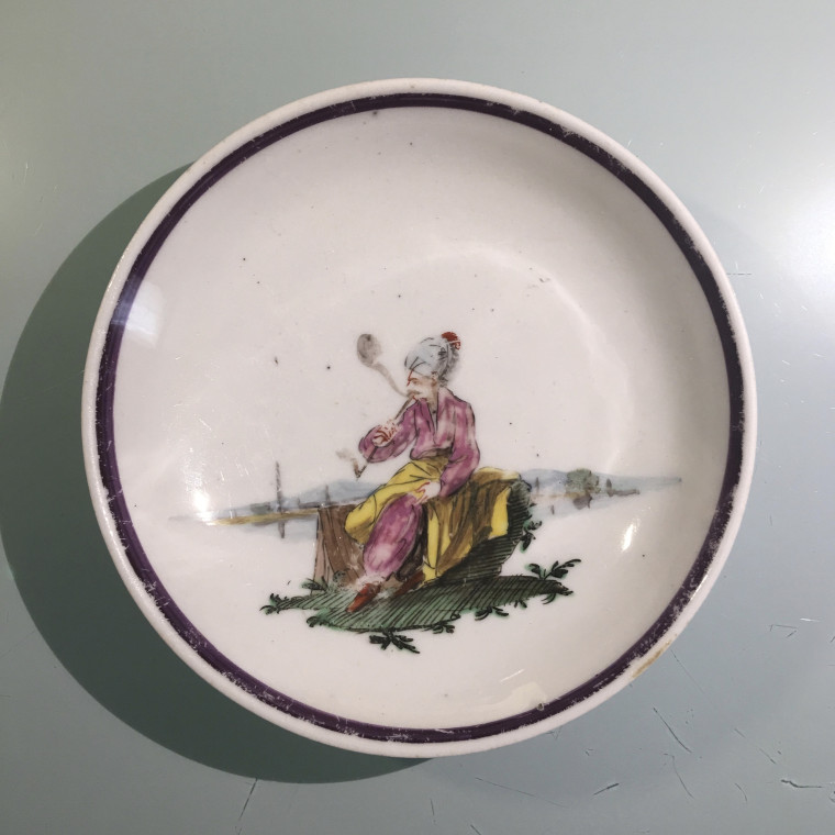 Three porcelain cups and saucers from Nove di Bassano - circa 1790