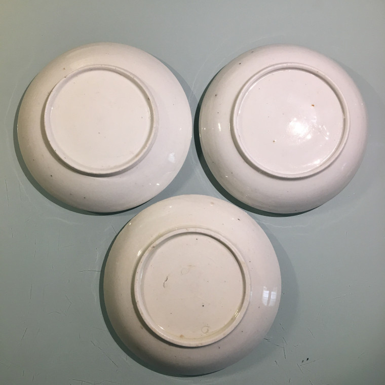 Three porcelain cups and saucers from Nove di Bassano - circa 1790