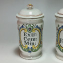 Rouen - Pair of small pharmacy jars - Eighteenth century