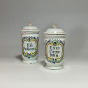Rouen - Pair of small pharmacy jars - Eighteenth century