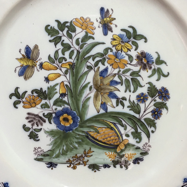 Moustiers - rare plate with pomegranate - eighteenth century