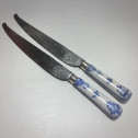 Saint Cloud - Rare pair of knives, blades struck with coats of arms  - eighteenth century.