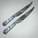 Saint Cloud - Rare pair of knives, blades struck with coats of arms  - eighteenth century.