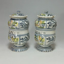Pair of albarelli Pesaro faience - second half of the eighteenth century