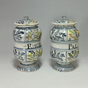 Pair of albarelli Pesaro faience - second half of the eighteenth century