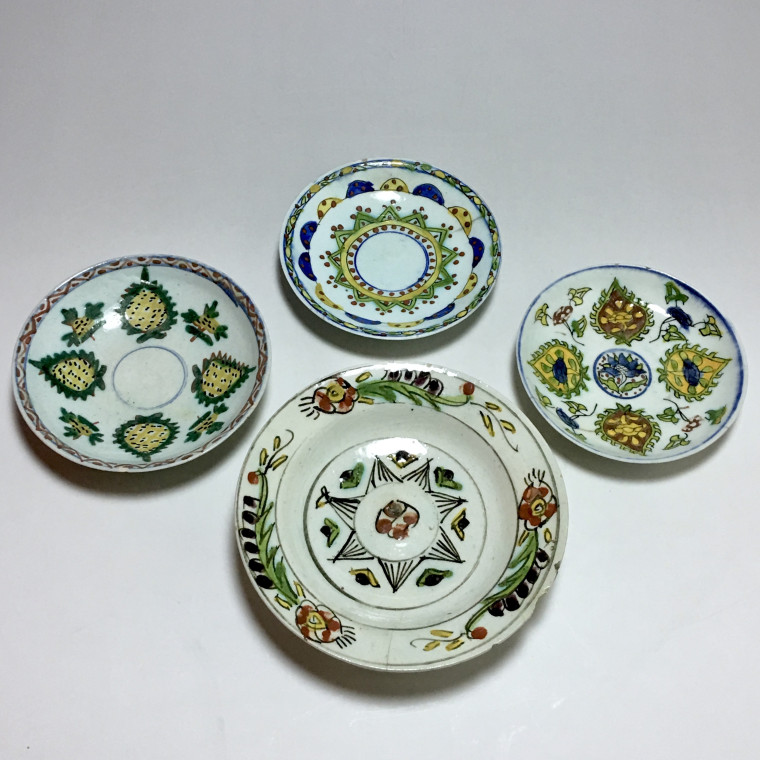 Four ceramic cups from Kutahya - Ottoman Turkey - first half of the 18th century