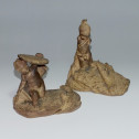 Pair of terracotta statuettes "Children Natural History» by Boizot.